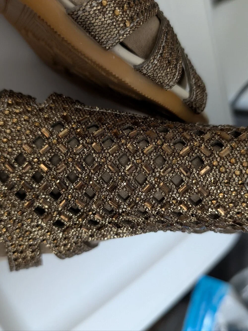 Gold Glitter Open-Toe Women's Sandals